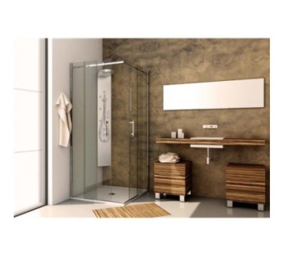 QUBO Box doccia Angolare cm 80 finitura cromo lucido (misura 77/79-77/79 h.195)