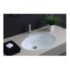 OVALE lavabo sottopiano finitura bianco lucido