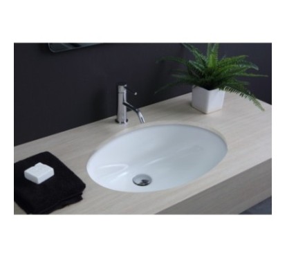 OVALE lavabo sottopiano finitura bianco lucido