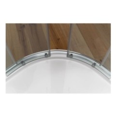 YUMI Box doccia Circolare scorrevole finitura bianco 80 cm h195 trasparente (misura 77/80-77/80 h.195 raggio 55)