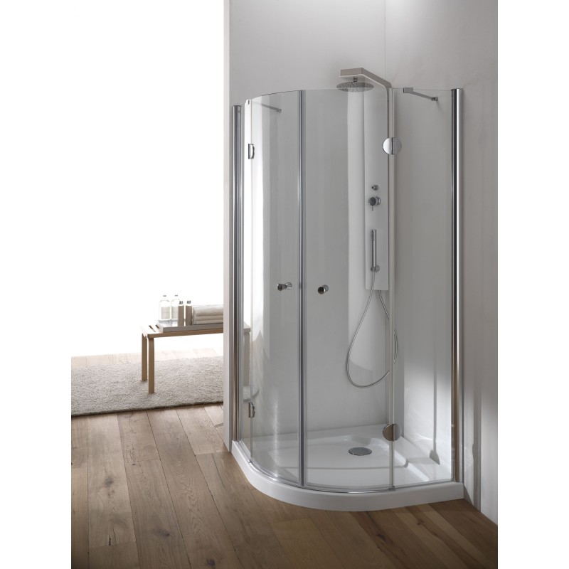 HAWA Box doccia Circolare finitura cromo 80 cm trasparente (misura 78/80-78/80 h.185 raggio 55)