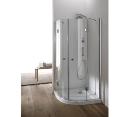 HAWA Box doccia Circolare finitura cromo 80 cm trasparente (misura 78/80-78/80 h.185 raggio 55)