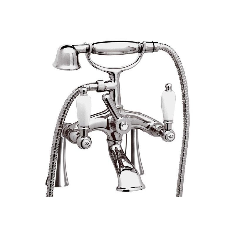 RETRO' Gruppo vasca esterno su colonnette alte finitura cromo