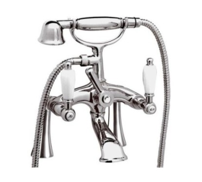 RETRO' Gruppo vasca esterno su colonnette alte finitura cromo