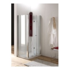 HIDRA DOOR Porta pieghevole finitura argento satinato 73 cm trasparente (misura 68/73 h.195)