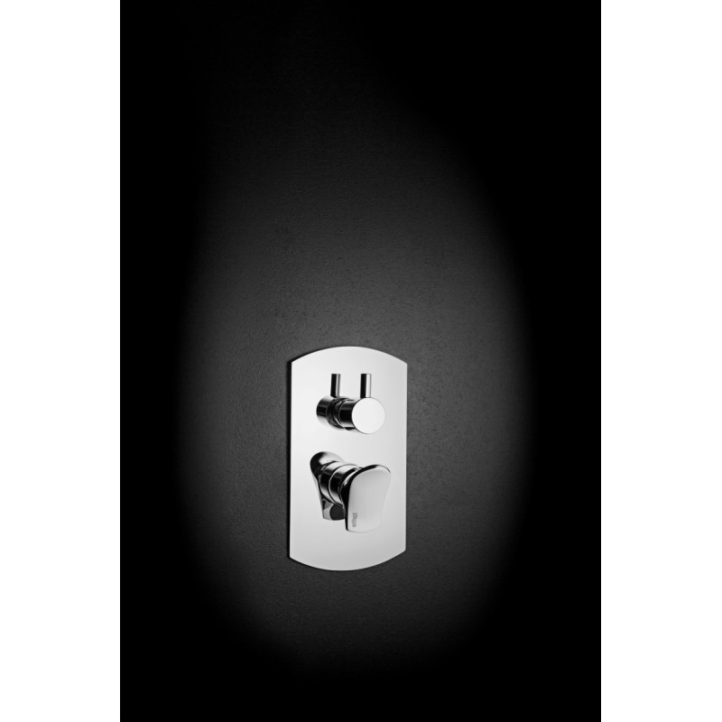 BèK Monocomando doccia incasso tre uscite finitura cromo