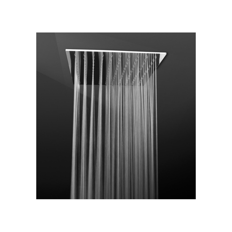 MALDIVE 114 Soffione rettangolare saldato 250x400 getto a pioggia in acciaio inox finitura super mirror