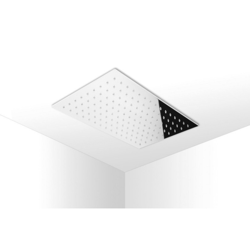 MALDIVE 114 Soffione rettangolare saldato 250x400 getto a pioggia in acciaio inox finitura super mirror