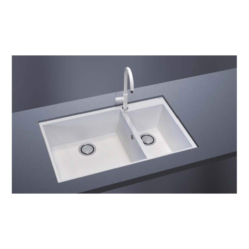 ONE 86.20ST Lavandino cucina a due vasche finitura nanostone N4 urban grey