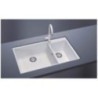 ONE 86.20ST Lavandino cucina a due vasche finitura nanostone N6 deep black
