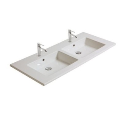PLUS DESIGN lavabo 121x51 doppio bacino