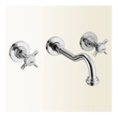 LIVINGSTONE batteria lavabo a parete finitura vecchio rame