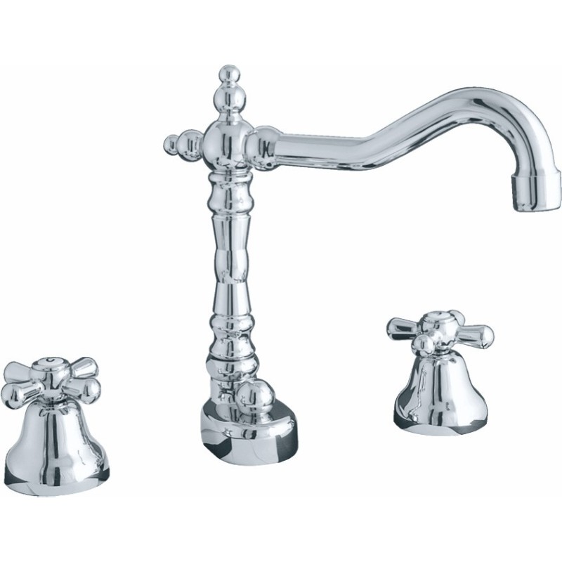 MAYA batteria lavabo decò con scarico finitura cromo