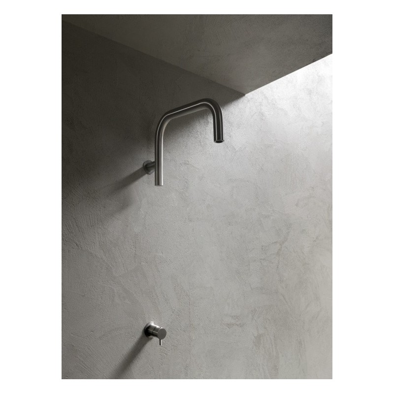 Soffione a parete diam.35 in acciaio inox finitura acciaio spazzolato