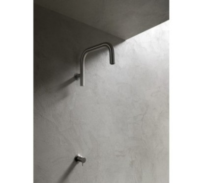 Soffione a parete diam.35 in acciaio inox finitura acciaio spazzolato