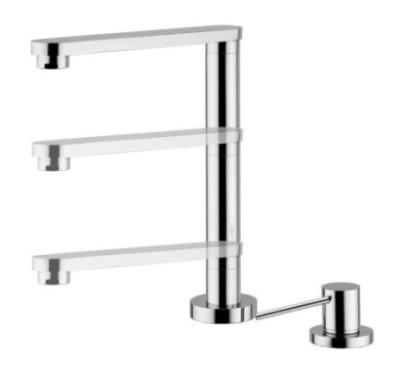 HI-TECH rubinetto monocomando lavello sottofinestra con canna abbattibile 200 mm