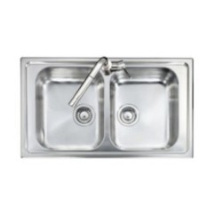 OLYMPUS lavello in acciaio inox a due vasche finitura satinato