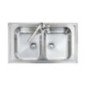 OLYMPUS lavello in acciaio inox a due vasche finitura satinato