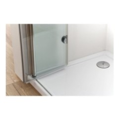 VEGA Box doccia Angolare con porte soffietto con cerniera finitura cromo 80 cm (misura 78/80-78/90 h.185)