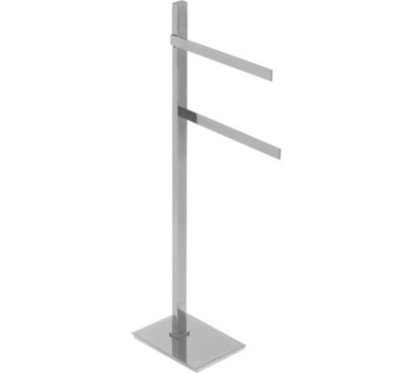 BASIC Piantana in ottone cromato con 2 porta salviette fissi Lungh.25 cm.