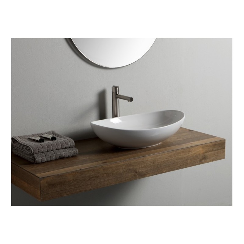 VESSEL lavabo d'appoggio finitura bianco lucido