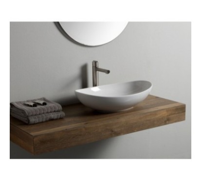 VESSEL lavabo d'appoggio finitura bianco lucido