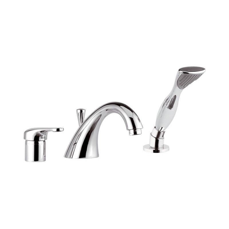 VENUS Miscelatore bordo vasca con doccia estraibile finitura cromo