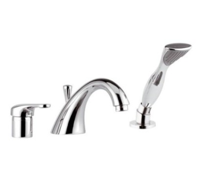 VENUS Miscelatore bordo vasca con doccia estraibile finitura cromo