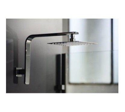 LYBRA QUADRO kit soffione con presa acqua e doccia. Soffione 200x200 mm.