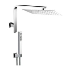 LYBRA QUADRO kit soffione con presa acqua e doccia. Soffione 200x200 mm.