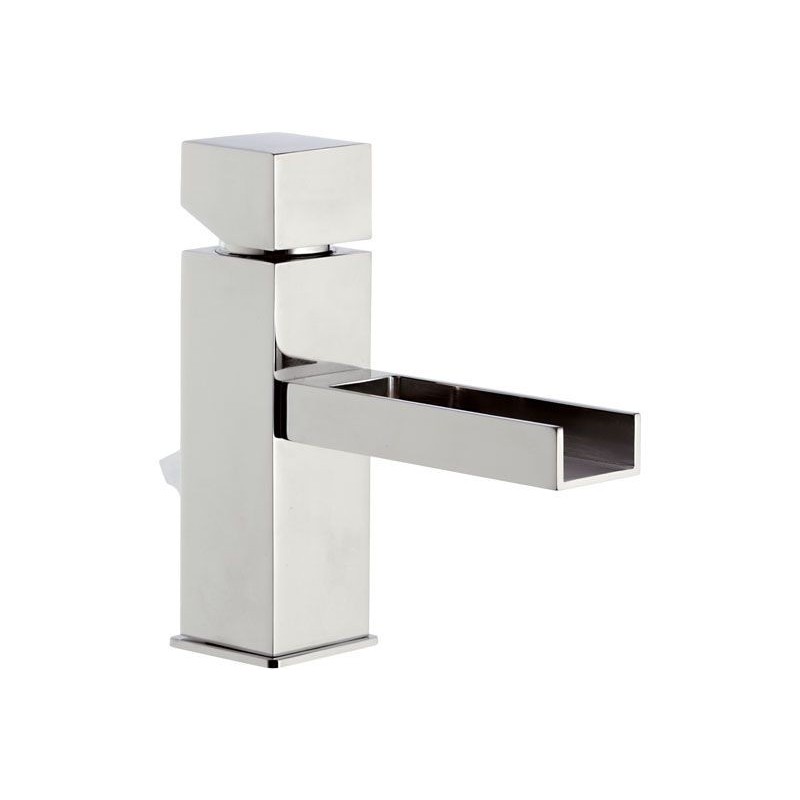 CUBE WATERFALL monocomando lavabo con bocca a cascata finitura cromo
