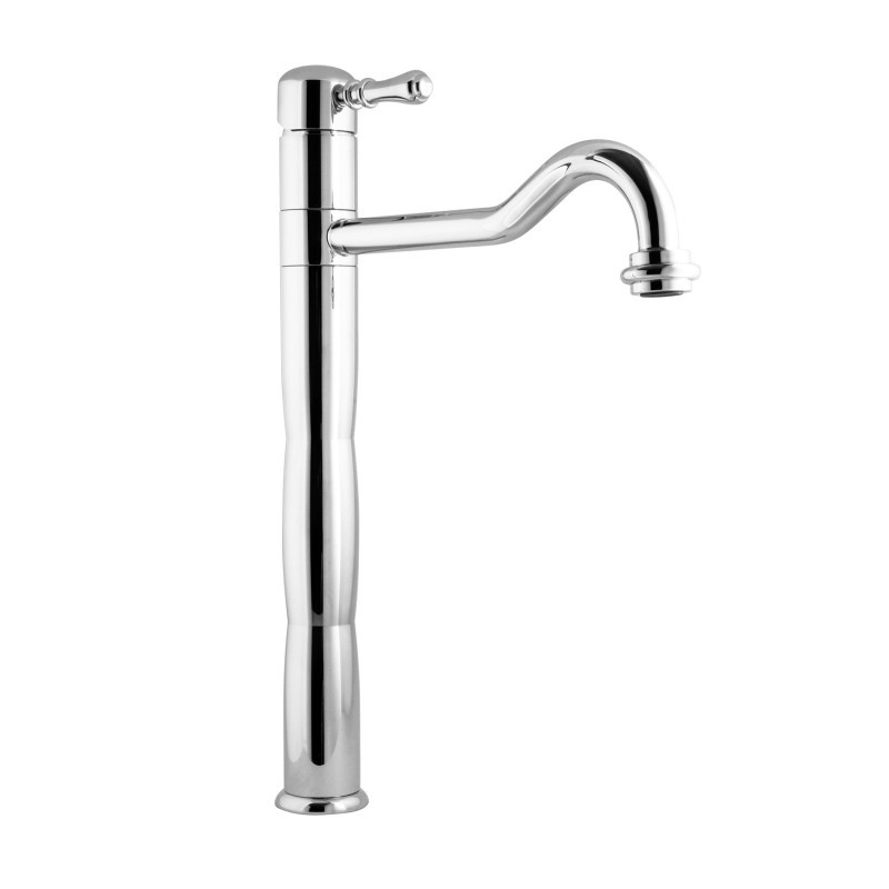 DALI' Monocomando lavabo alto con piletta click-clack finitura cromo spazzolato