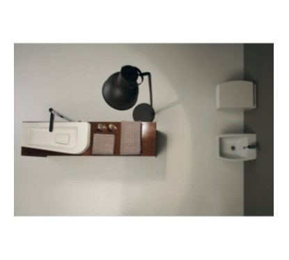 SWEET lavabo d'appoggio sx finitura bianco lucido