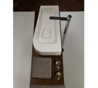 SWEET lavabo d'appoggio sx finitura bianco lucido