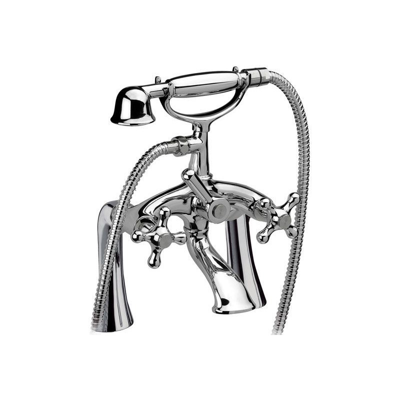 REVIVAL gruppo vasca esterno su colonnette alte finitura cromo