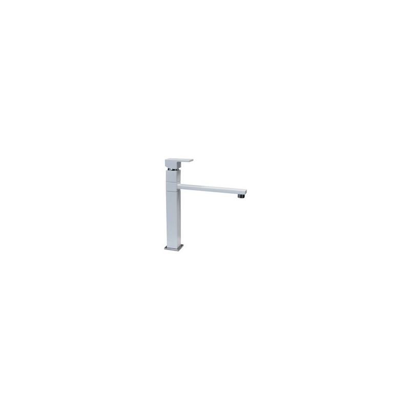 QUAMIXL miscelatore monocomando quadro con bocca a fontana finitura ultrametal alluminio