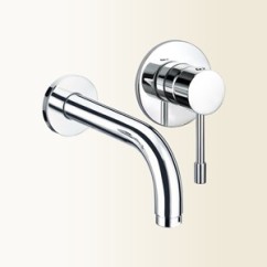 GRILLO Miscelatore monocomando per lavabo da incasso, canna 200 mm finitura cromo