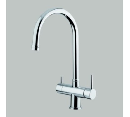 IDEALAQUA miscelatore cucina a 3 vie separate finitura nickel spazzolato