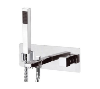 CUBE WATERFALL miscelatore monocomando vasca da incasso finitura cromo