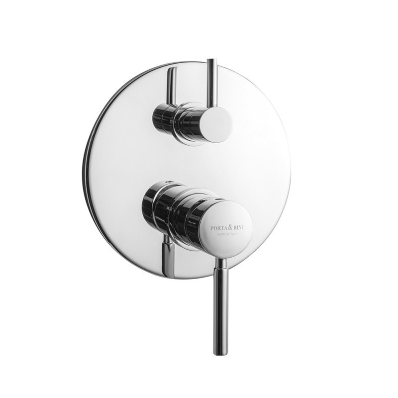 FORMA Monocomando doccia incasso con deviatore tre uscite finitura cromo