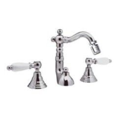 RETRO' Batteria bidet con bocca antica e scarico finitura cromo