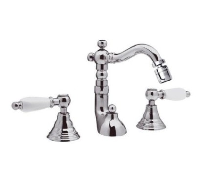 RETRO' Batteria bidet con bocca antica e scarico finitura cromo