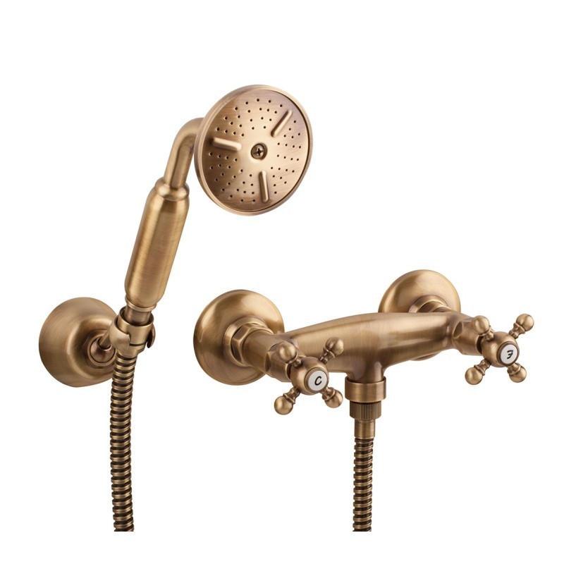 OLD FASHION Gruppo doccia esterno con kit doccia finitura dark bronze