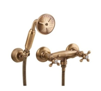 OLD FASHION Gruppo doccia esterno con kit doccia finitura dark copper