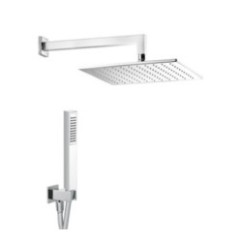 ELEGANCE QUADRO kit soffione con presa acqua e doccia. Soffione 250x250