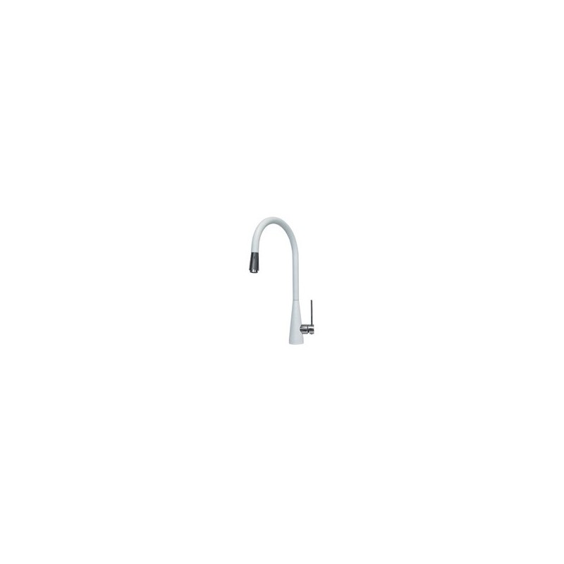 NEWMIX80 miscelatore monocomando con canna tonda finitura nanostone N1 pure white
