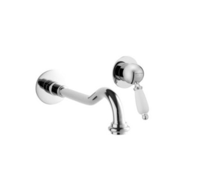 NEW OLD Monocomando lavabo a muro con canna mm 200 finitura nichel antico