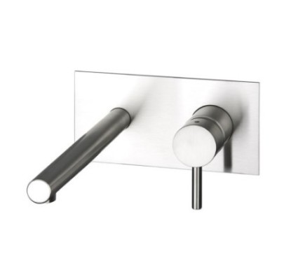 DMB Miscelatore lavabo incasso orizzontale inox 316L bocca cm. 24 finitura satinato