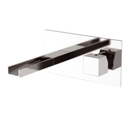 CUBE WATERFALL monocomando lavabo da incasso con bocca a cascata finitura cromo