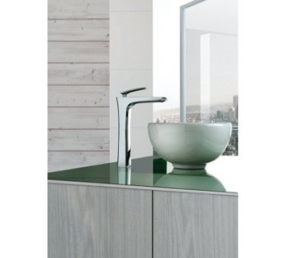 JULIA miscelatore lavabo alto con bocca mm 152 e scarico finitura cromo